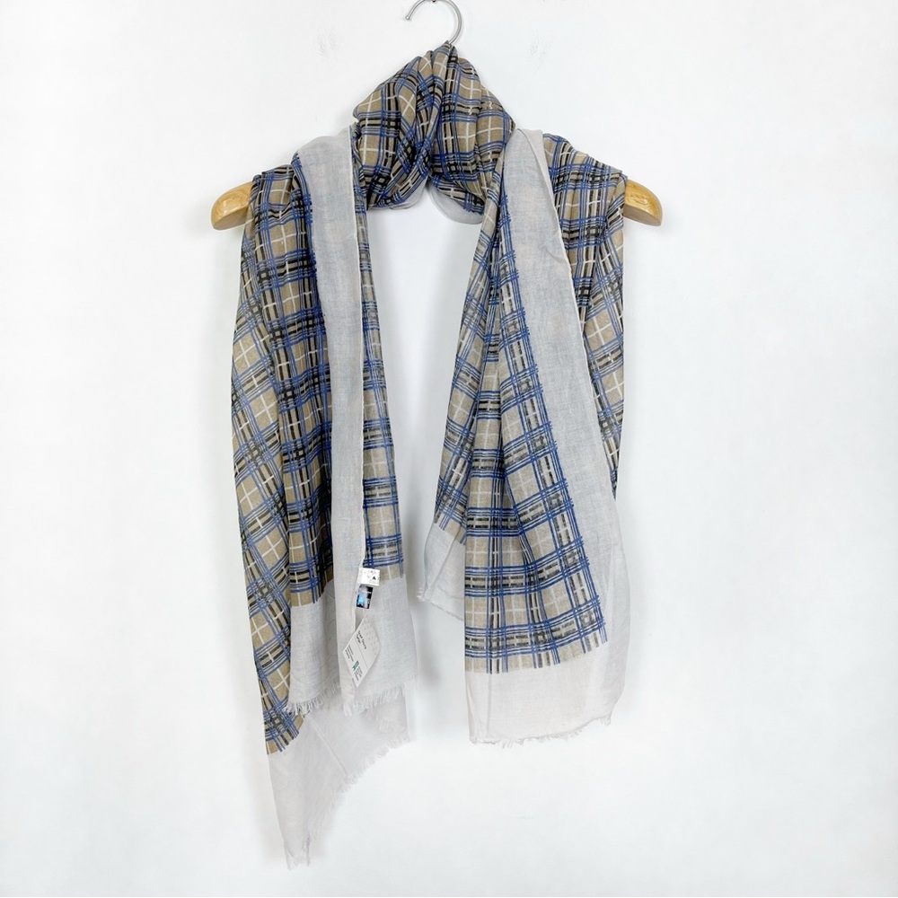 NWT Scarf Wrap Doune Tartan‎ Historic Scotland Alba Aosmhor Blue and Beige